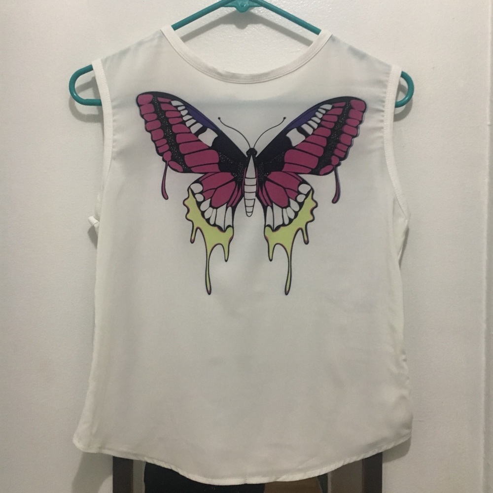 ♦️SOLD♦️90s Y2K VTG Butterfly Kandi Kid Raver Tank